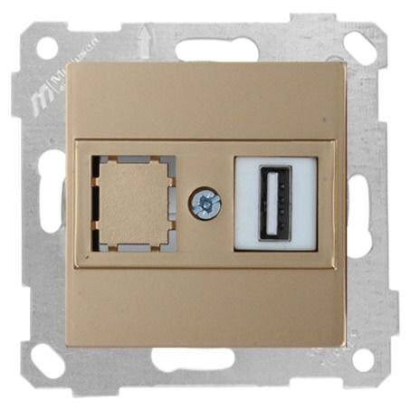 Mutlusan Rita Mek Tuş Data Prizi 1*Usb A. Altın - 2200 455 0180