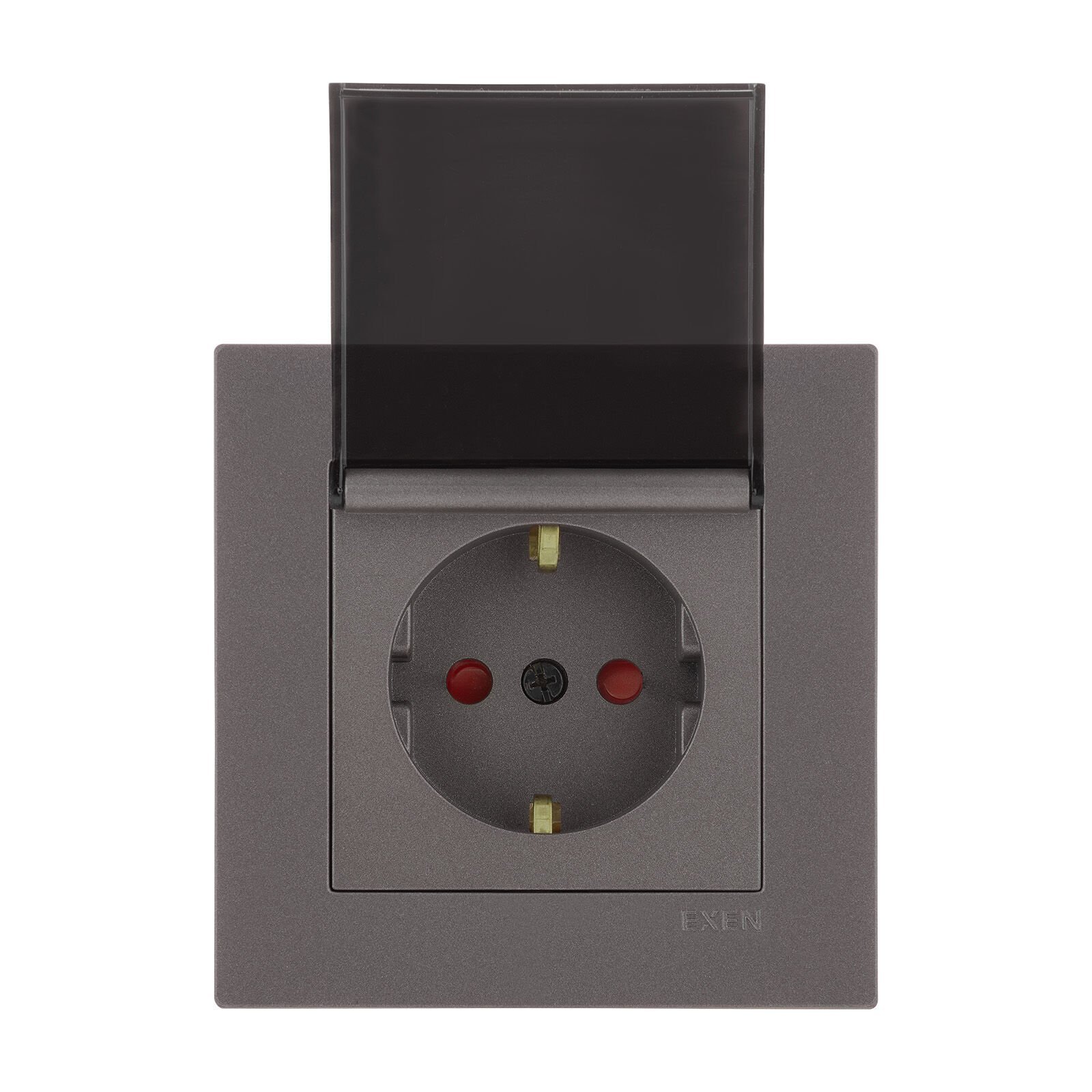 Exen Karell Mocha Kapakli Çocuk Korumali Toprakli Priz Komple Takim