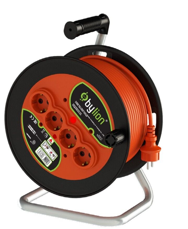 BYLION Pmk-30325-F Pls Bobin Ø280 Ip20 F Type (Schuko) 3G2,5 30M Turuncu Kablo