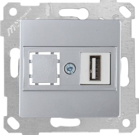 Mutlusan Rita Mek Tuş Data Prizi 1*Usb İnox - 2200 455 0182