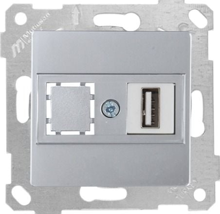 Mutlusan Rita Mek Tuş Data Prizi 1*Usb İnox - 2200 455 0182