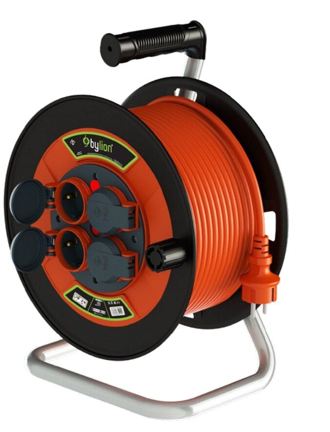 BYLION Pmp-50315-F Pls Bobin Ø280 Ip44 F Type (Schuko) 3G1,5 50M Turuncu Kablo