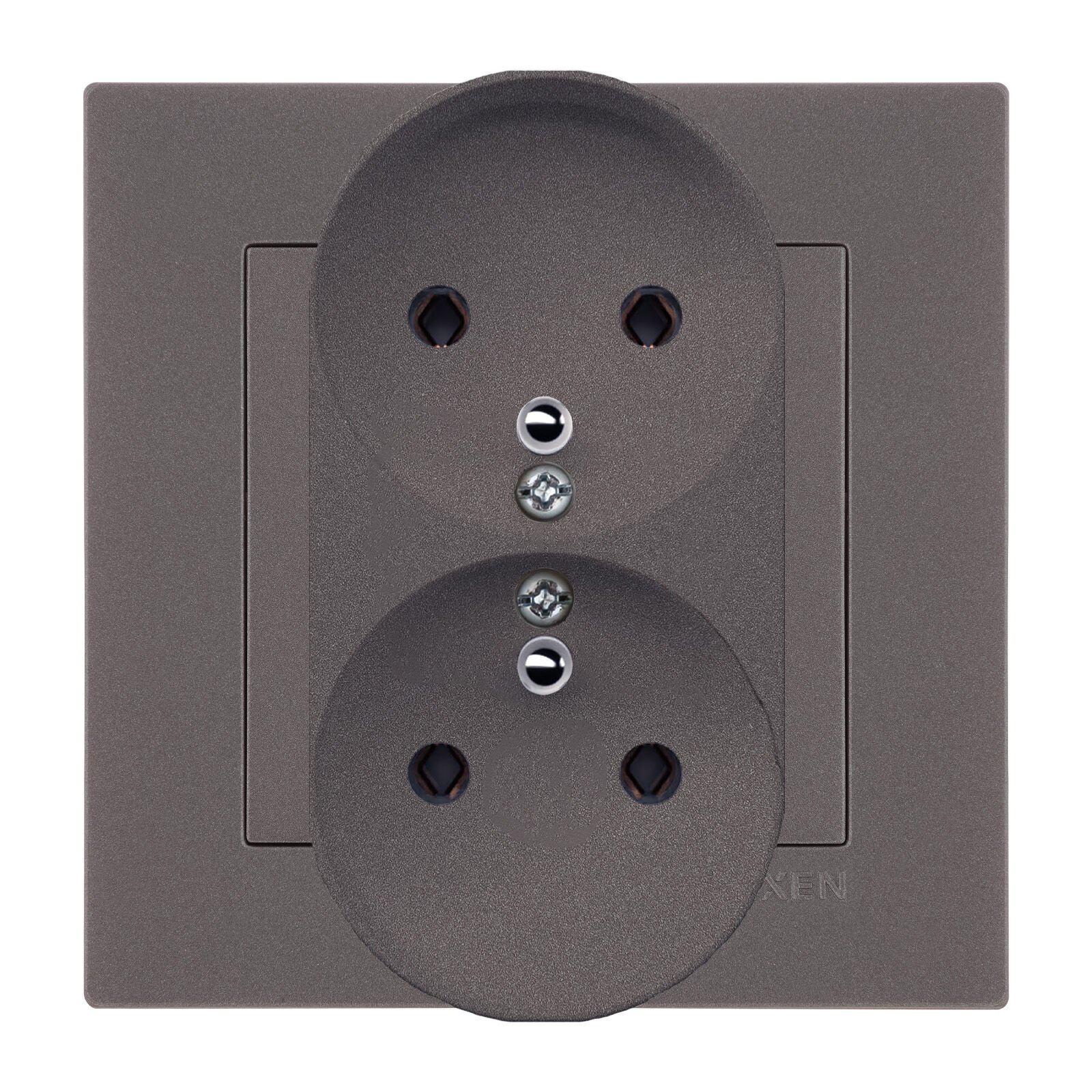 Exen Karell Mocha Ikili Çocuk Korumali Ups Toprakli Priz (Tekli Çerçeve) Komple Takim