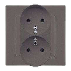 Exen Karell Mocha Ikili Çocuk Korumali Ups Toprakli Priz (Tekli Çerçeve) Komple Takim