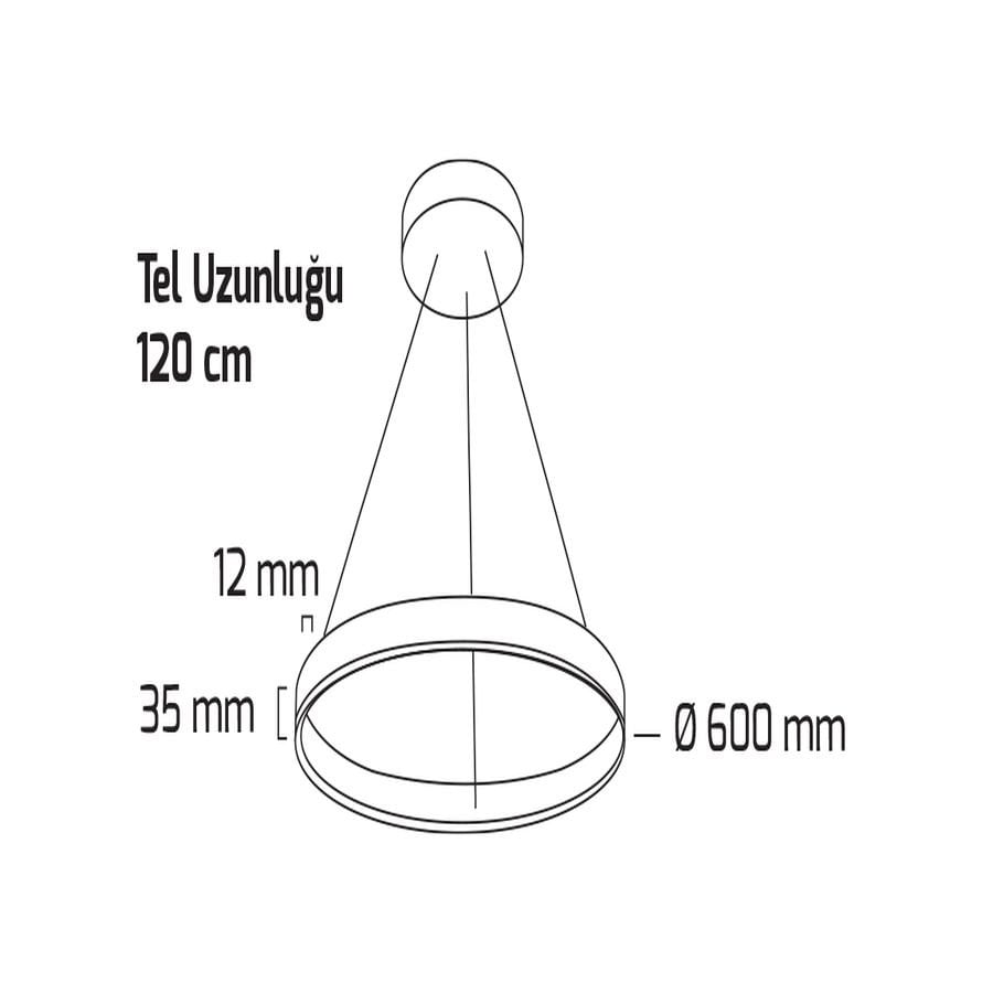 Goya Gy 8210-60 Cm Siyah Kasa 38W 4000K Linear Armatür