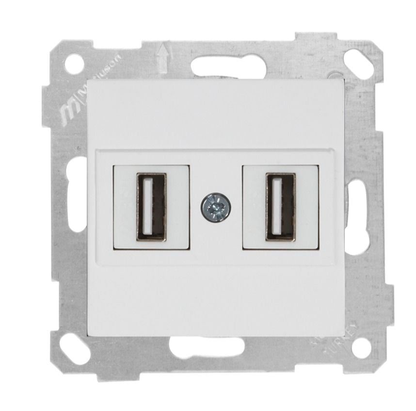 Mutlusan Rita Mek Tuş Data Prizi 2*Usb Beyaz - 2200 456 0101