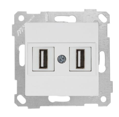 Mutlusan Rita Mek Tuş Data Prizi 2*Usb Beyaz - 2200 456 0101