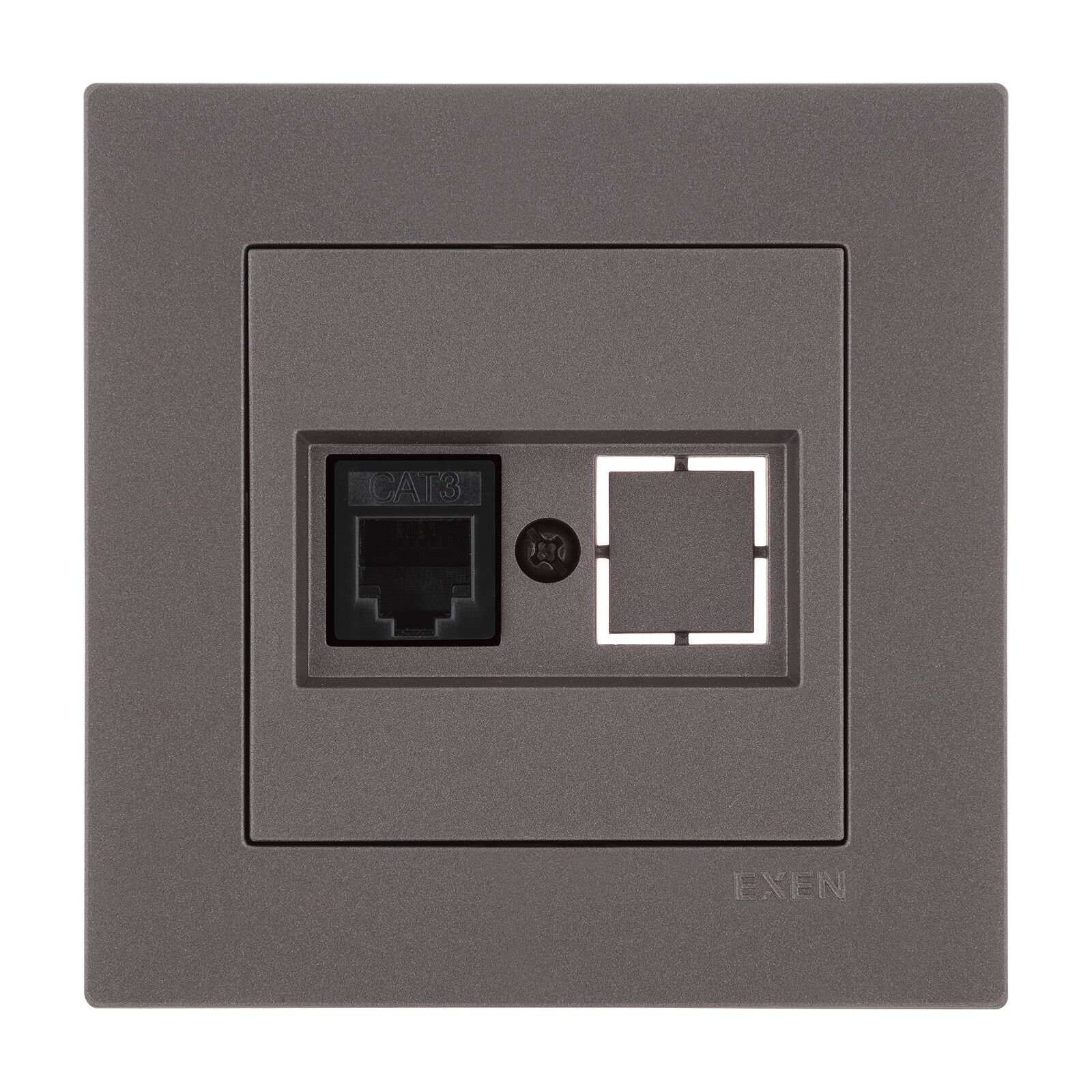 Exen Karell Mocha Nümeris Telefon Prizi (Cat3 Kablosuz) Komple Takim