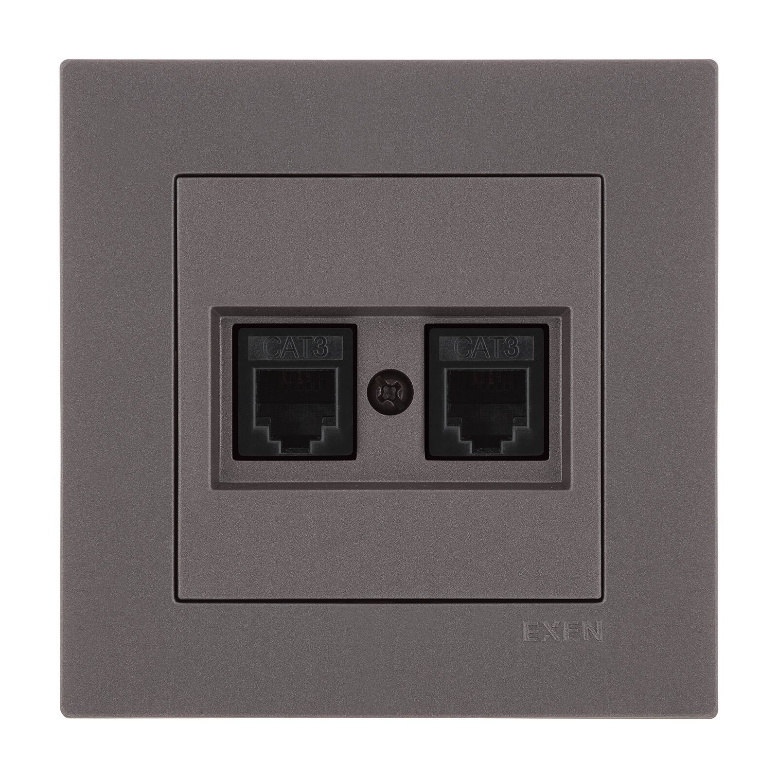 Exen Karell Mocha Ikili Nümeris Telefon Prizi (2Xrj45 Cat3) Komple Takim