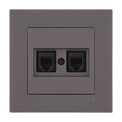 Exen Karell Mocha Ikili Nümeris Telefon Prizi (2Xrj45 Cat3) Komple Takim