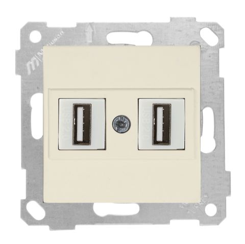 Mutlusan Rita Mek Tuş Data Prizi 2*Usb Krem - 2200 456 0102