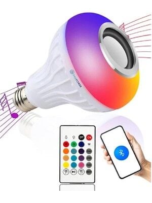 Dempower DP-44 Ampül Led Rgb Hoparlör Bluetooth 9W Kumandali