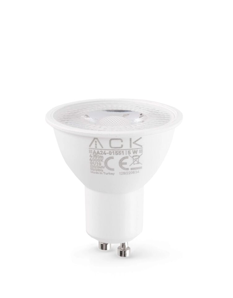 ACK 5W 220-240V Gu10 4000K Smd Lens Led Ampul Dimli AA25-01551