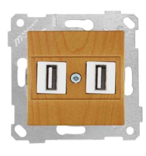 Mutlusan Rita Mek Tuş Data Prizi 2*Usb Meşe - 2200 456 0158