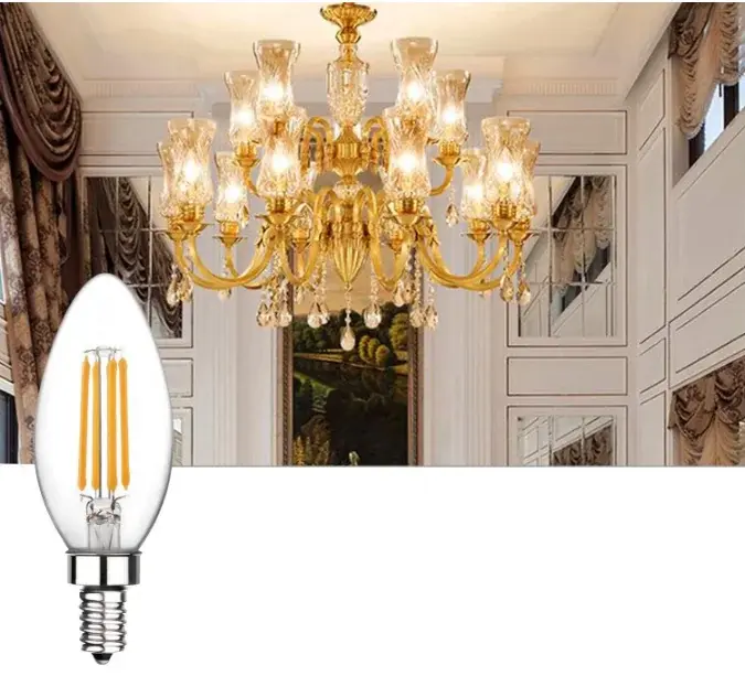 Cata 4W Flamanlı Şeffaf Led Buji Ampul CT-4066 Günışığı E14