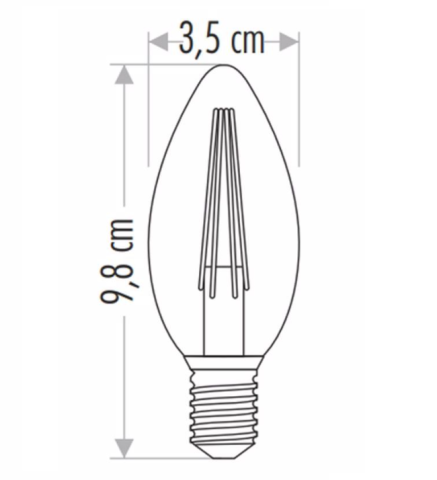 Cata 4W Flamanlı Şeffaf Led Buji Ampul CT-4066 Günışığı E14