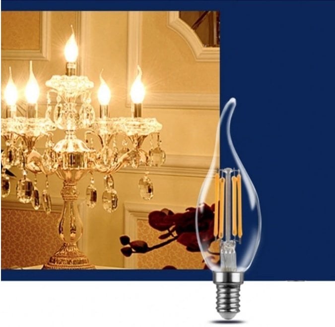 Cata 4W Şeffah Led Filament Kıvrık Buji Ampul CT-4062 Günışığı
