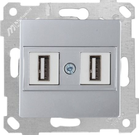 Mutlusan Rita Mek Tuş Data Prizi 2*Usb İnox - 2200 456 0182