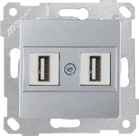 Mutlusan Rita Mek Tuş Data Prizi 2*Usb İnox - 2200 456 0182