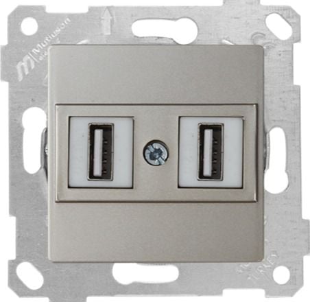 Mutlusan Rita Mek Tuş Data Prizi 2*Usb Titanyum - 2200 456 0183