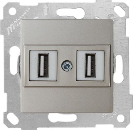 Mutlusan Rita Mek Tuş Data Prizi 2*Usb Titanyum - 2200 456 0183