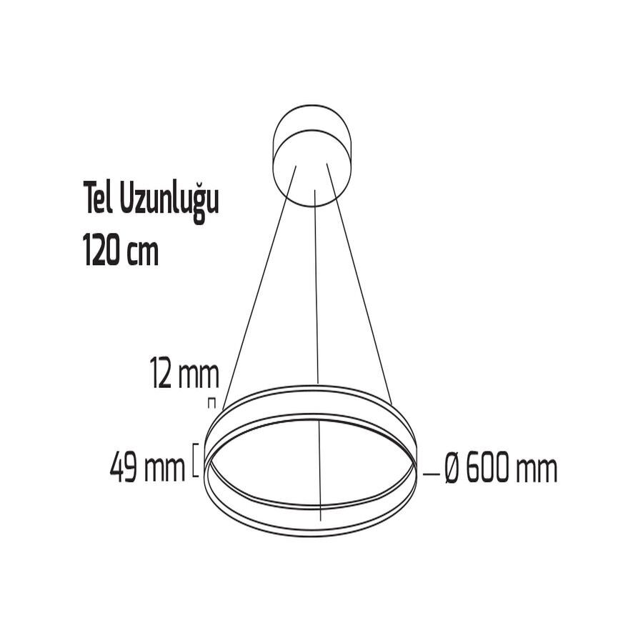 Goya Gy 8211-60 Cm Siyah Kasa 38W 6500K Linear Armatür