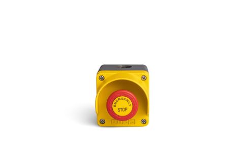 Emas C Sarı-Gri Metal Kutu Tekli Acil Stop Emnıyet 40Mm - M1C200EE