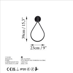 Aydinlatmadunyam Aplik Black Damla-13533