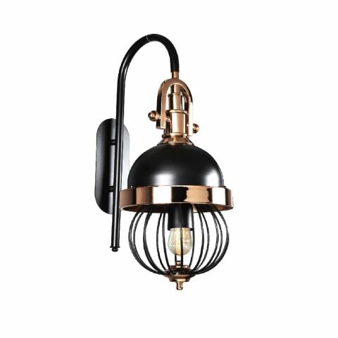 Ack Dekoratif Aplik Armatur E27 Siyah-Gold