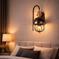 Ack Dekoratif Aplik Armatur E27 Siyah-Gold