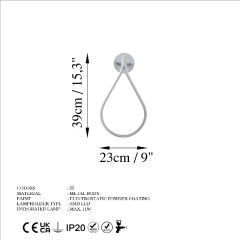 Aydinlatmadunyam Aplik Grey Damla-13535