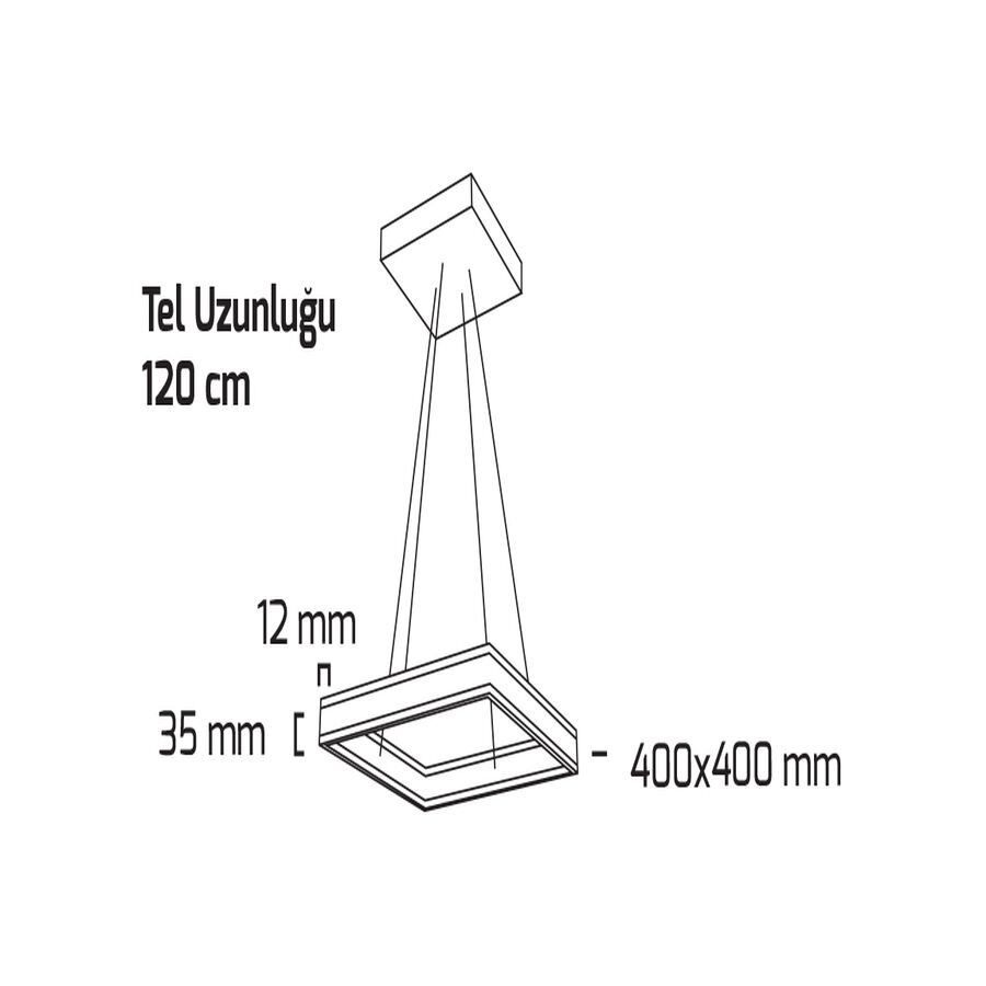 Goya Gy 8212-40 Cm Siyah Kasa 38W 6500K Linear Armatür
