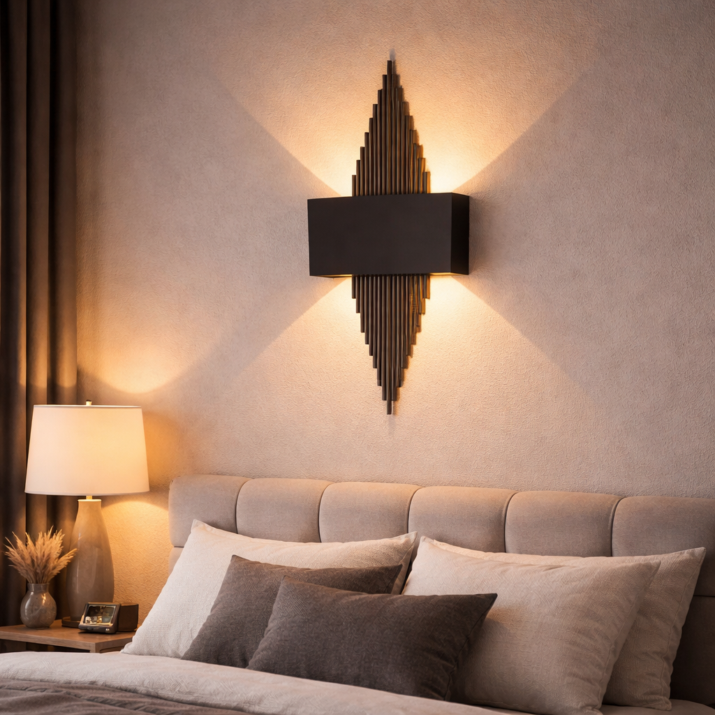 Ack Dekoratif Aplik Armatur E27 Siyah-Siyah