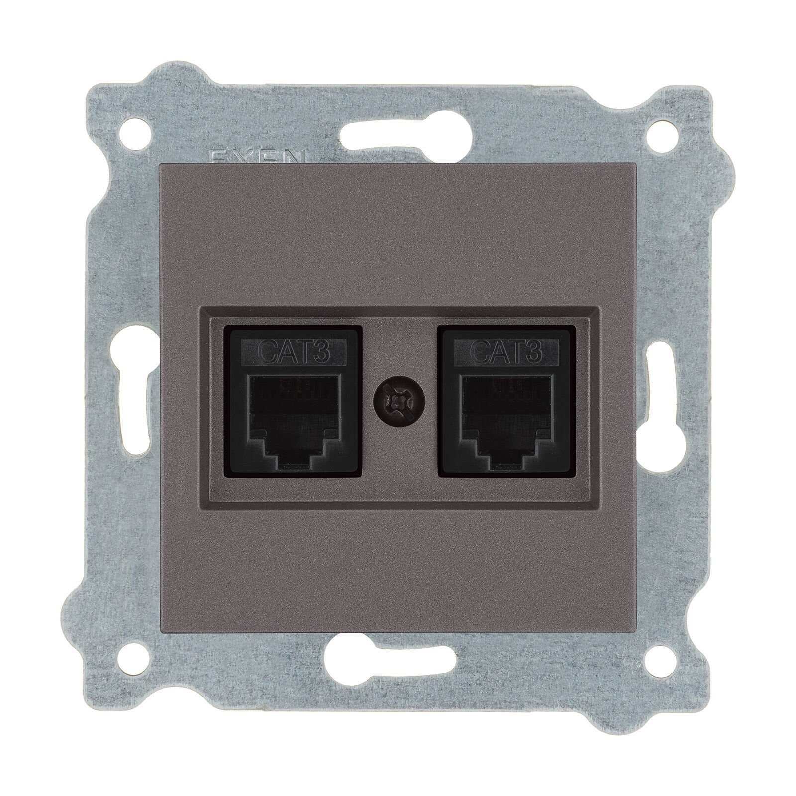 Exen Mocha Modül+Kapak  Ikili Nümeris Telefon Prizi (2Xrj45 Cat3)