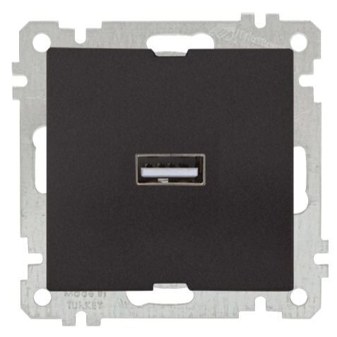 Mutlusan Mek+Tuş Tekli Usb Şarj Prizi Siyah - 2100 448 0184