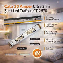 Cata 30 Amper Ultra Slim Şerit Led Trafosu CT-2678