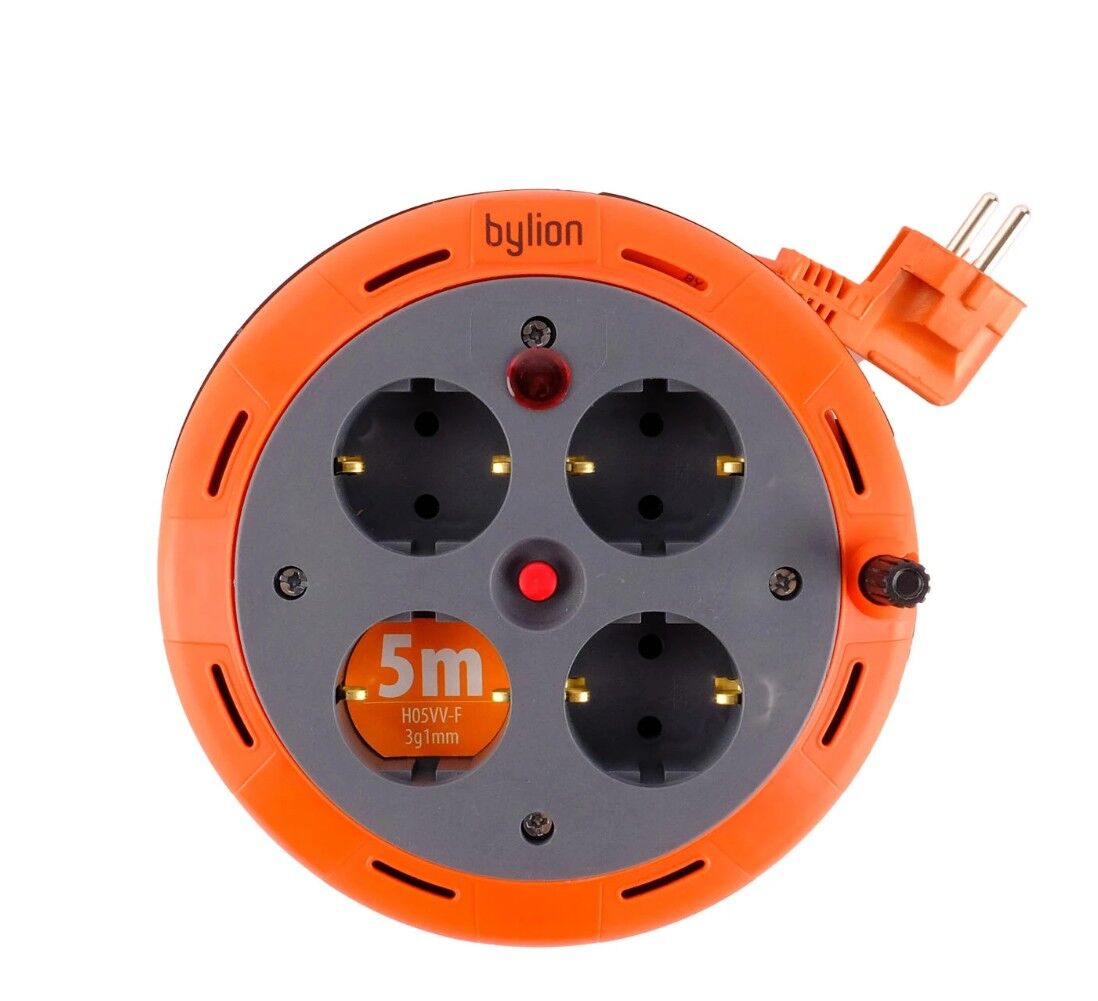 BYLION Phe-05310-F Pls Bobin Ø175 F Type (Schuko) 3G1 05M Turuncu Kablo B-H05VV-F