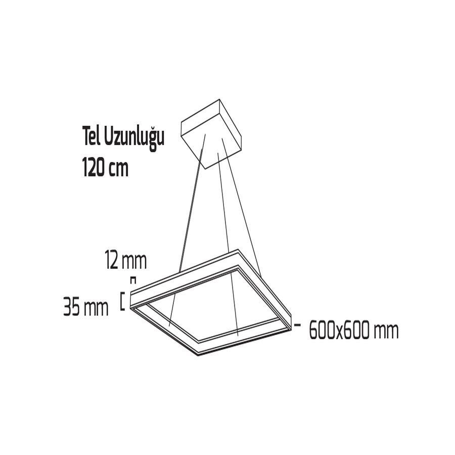 Goya Gy 8212-60 Cm Siyah Kasa 50W 6500K Linear Armatür