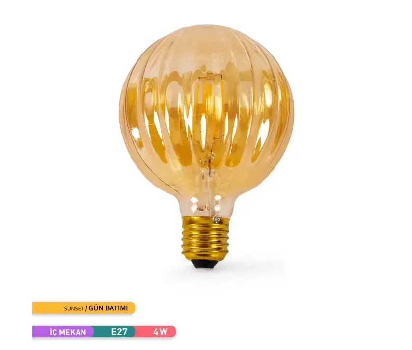 ACK 4W 220-240V E27 2200K G100 Led Rustık Ampul AB57-00420