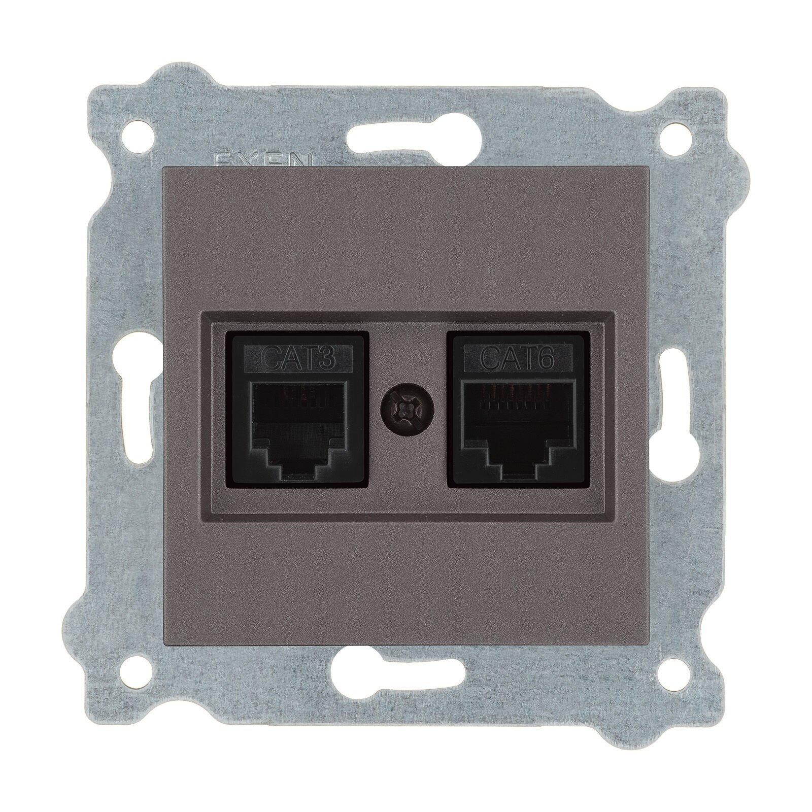 Exen Mocha Modül+Kapak  Data Cat6 + Nümeris Telefon Prizi Cat3