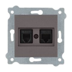 Exen Mocha Modül+Kapak  Data Cat6 + Nümeris Telefon Prizi Cat3