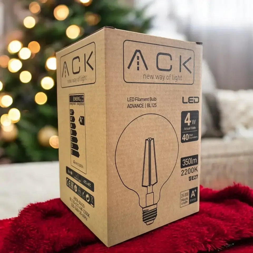ACK 4W 220-240V E27 2200K G125 Led Rustık Ampul AB58-00420
