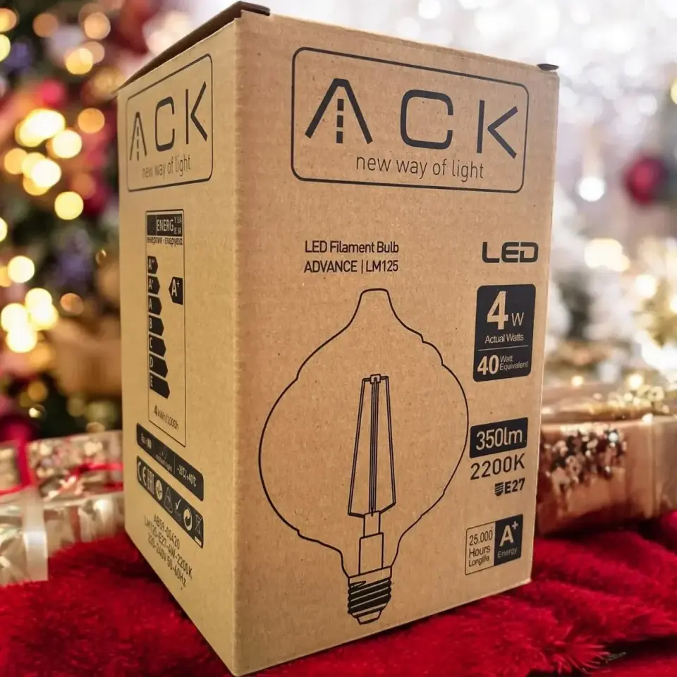 ACK 4W 220-240V E27 2200K G125T Led Rustık Ampul AB59-00420