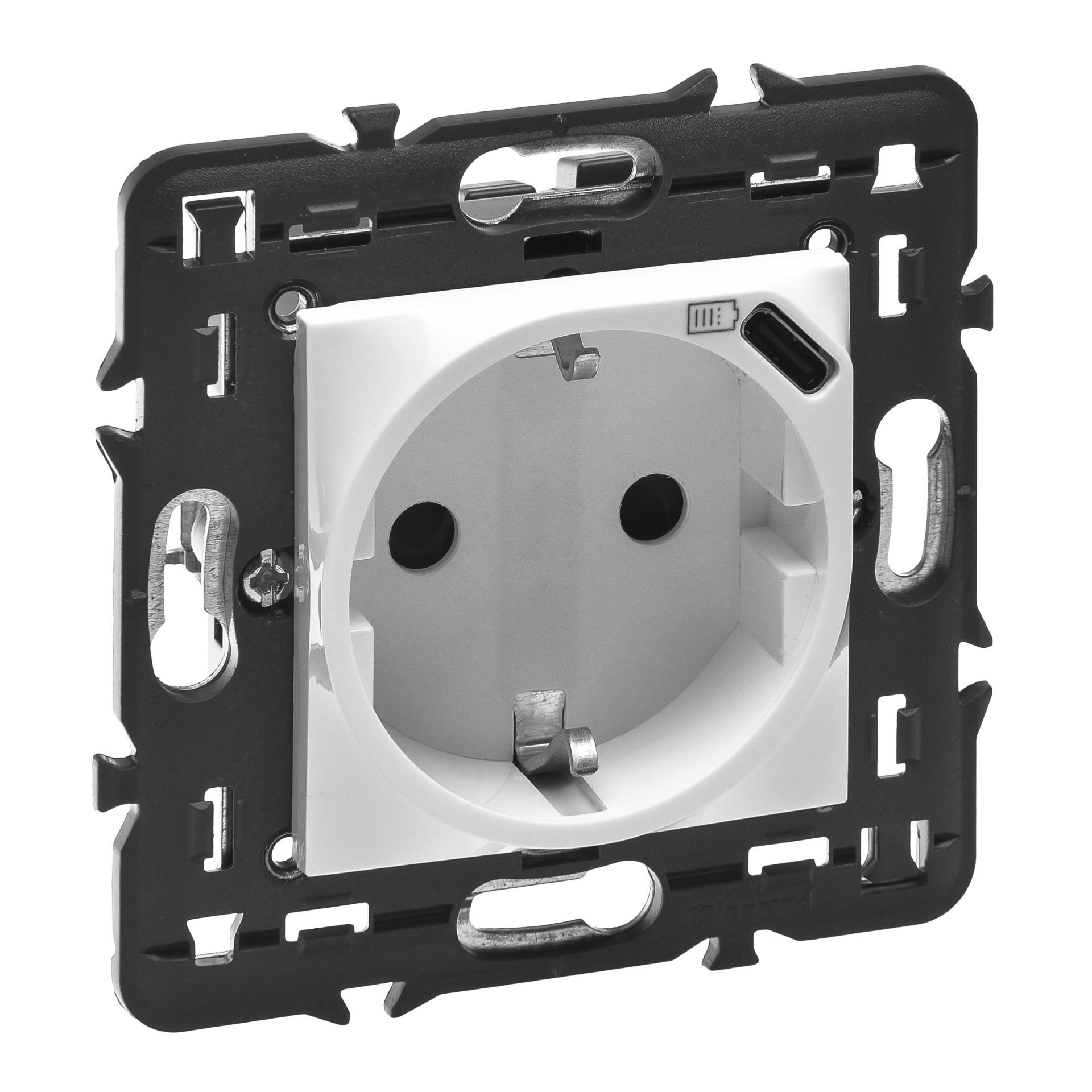 Legrand  Top. Priz + C Tipi USB Şarj Prizi, Otomatik, 16A, 250V~, 1.5A - 7.5W, 2M, Beyaz LEG-077271L