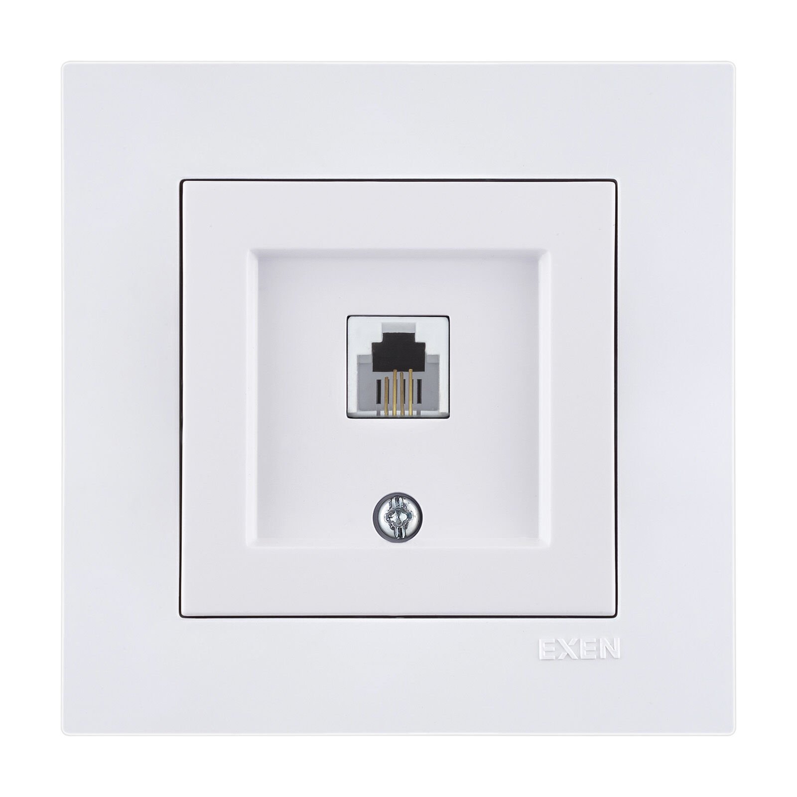 Exen Karell Beyaz Nümeris Telefon Prizi (623K Kablolu) Komple Takim