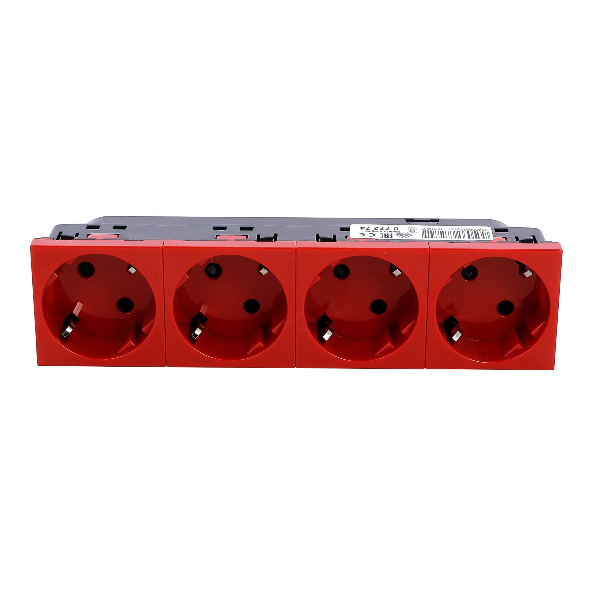 Legrand  Dörtlü Top. Priz, 45°, Otomatik, 16A, 250V~, 8M, Kırmızı LEG-077274
