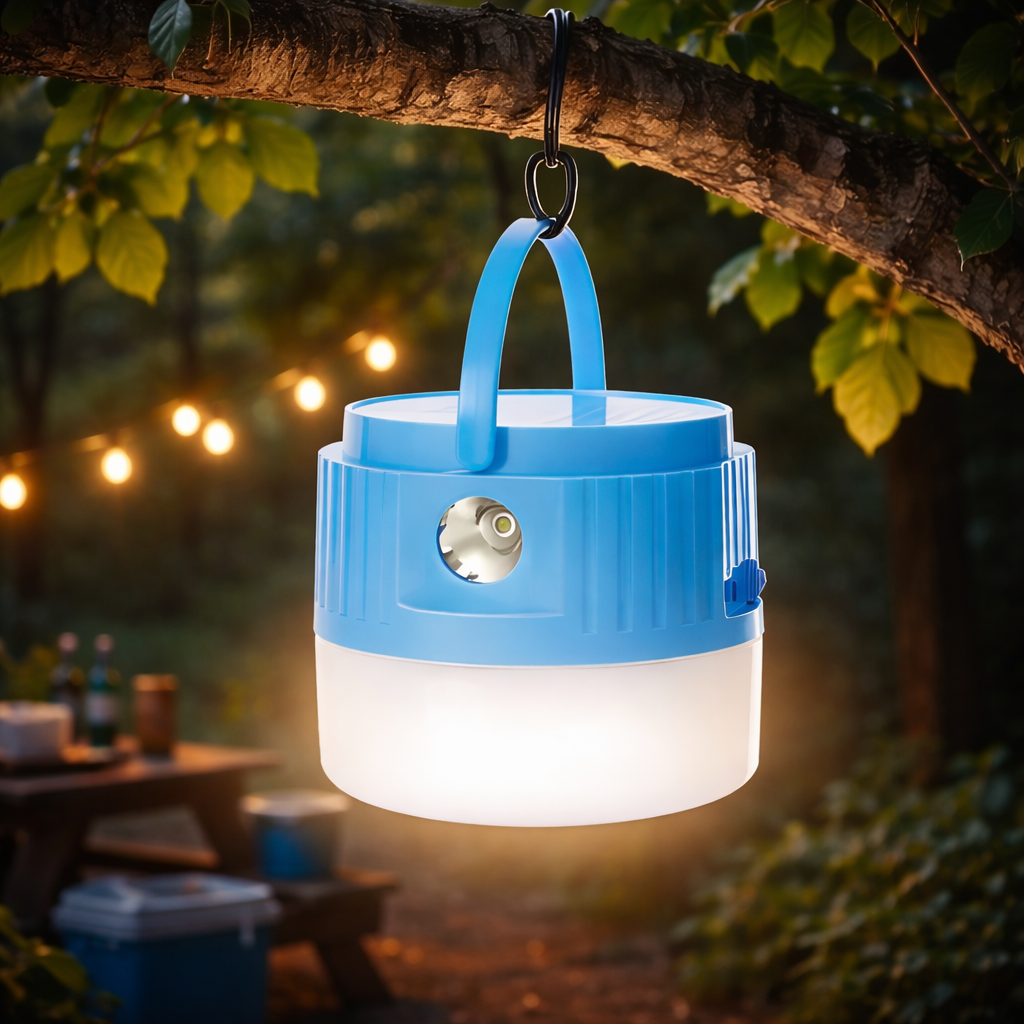 ACK Şarjlı Dokunmatik 2 Kademeli Blue Gövde Fenerli Led Lamba 7500K 8W Ip20 AC04-00130