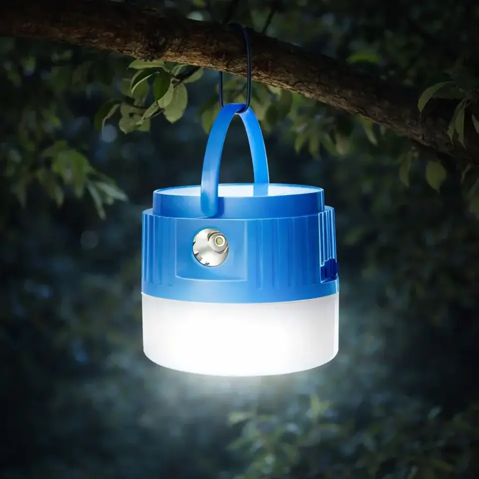 ACK Şarjlı Dokunmatik 2 Kademeli Blue Gövde Fenerli Led Lamba 7500K 8W Ip20 AC04-00130