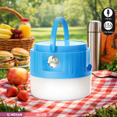 ACK Şarjlı Dokunmatik 2 Kademeli Blue Gövde Fenerli Led Lamba 7500K 8W Ip20 AC04-00130