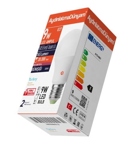 Aydınlatma Dünyam 9W Led Ampul E27 3200K Günışığı AYD-0902
